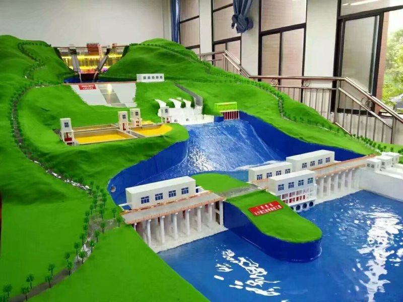 三級梯級水利樞紐模型